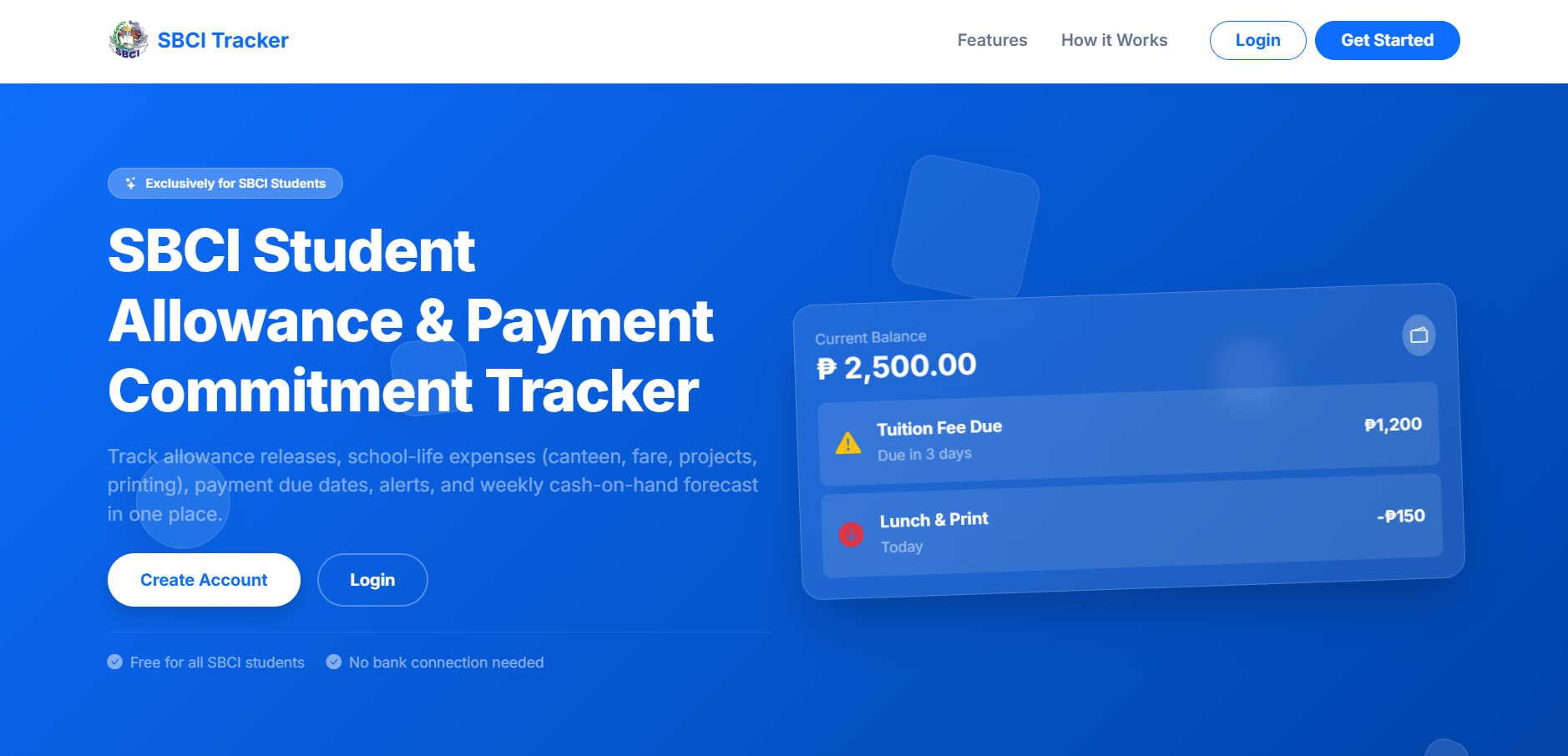 SBCI Student Allowance & Payment Commitment Tracker screenshot 1 of 1